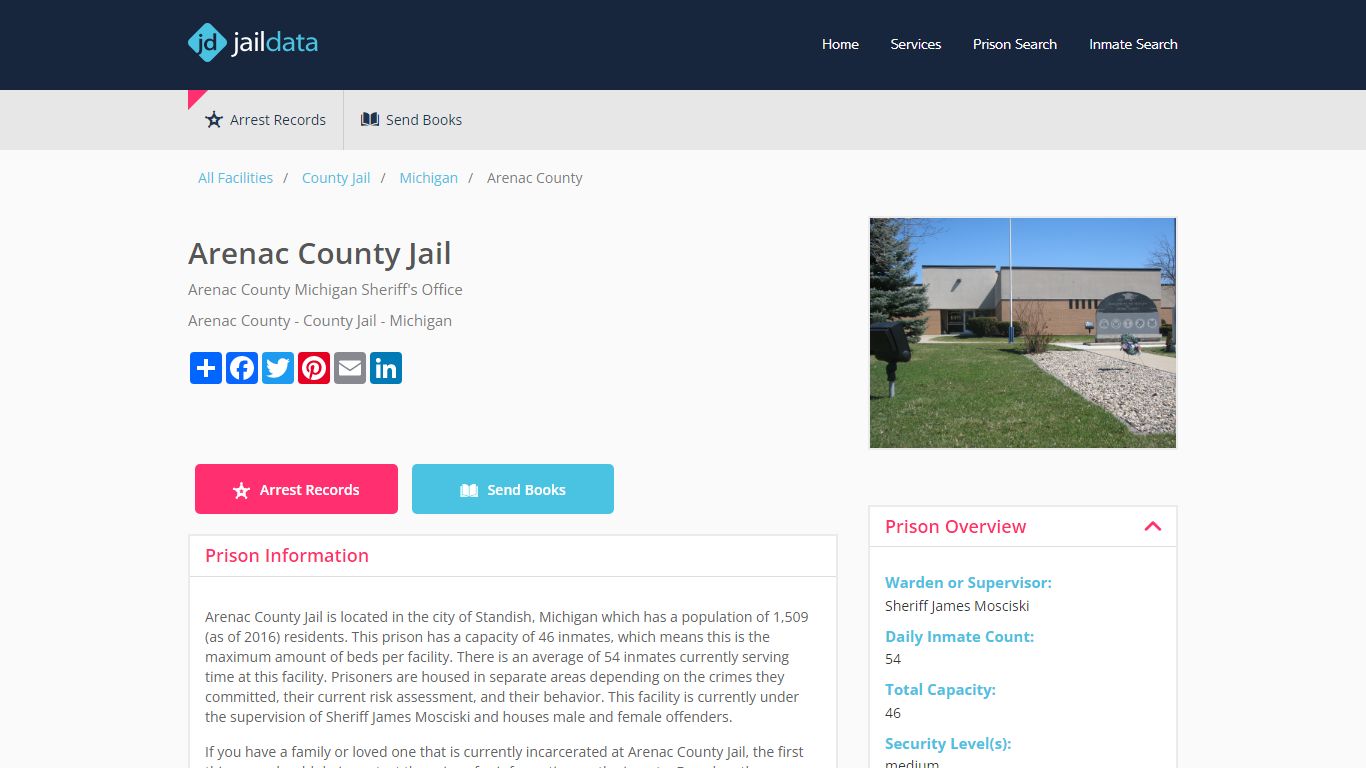 Arenac County Jail Inmate Search and Prisoner Info - Standish, MI